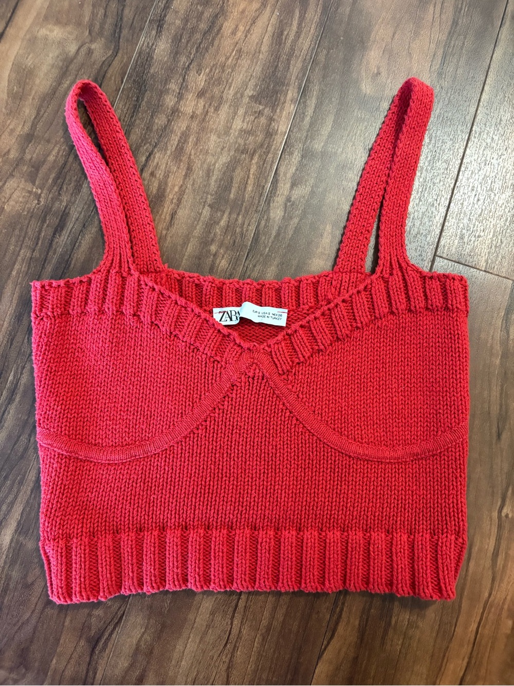 Zara Ribbed Knit Cropped Tank Top